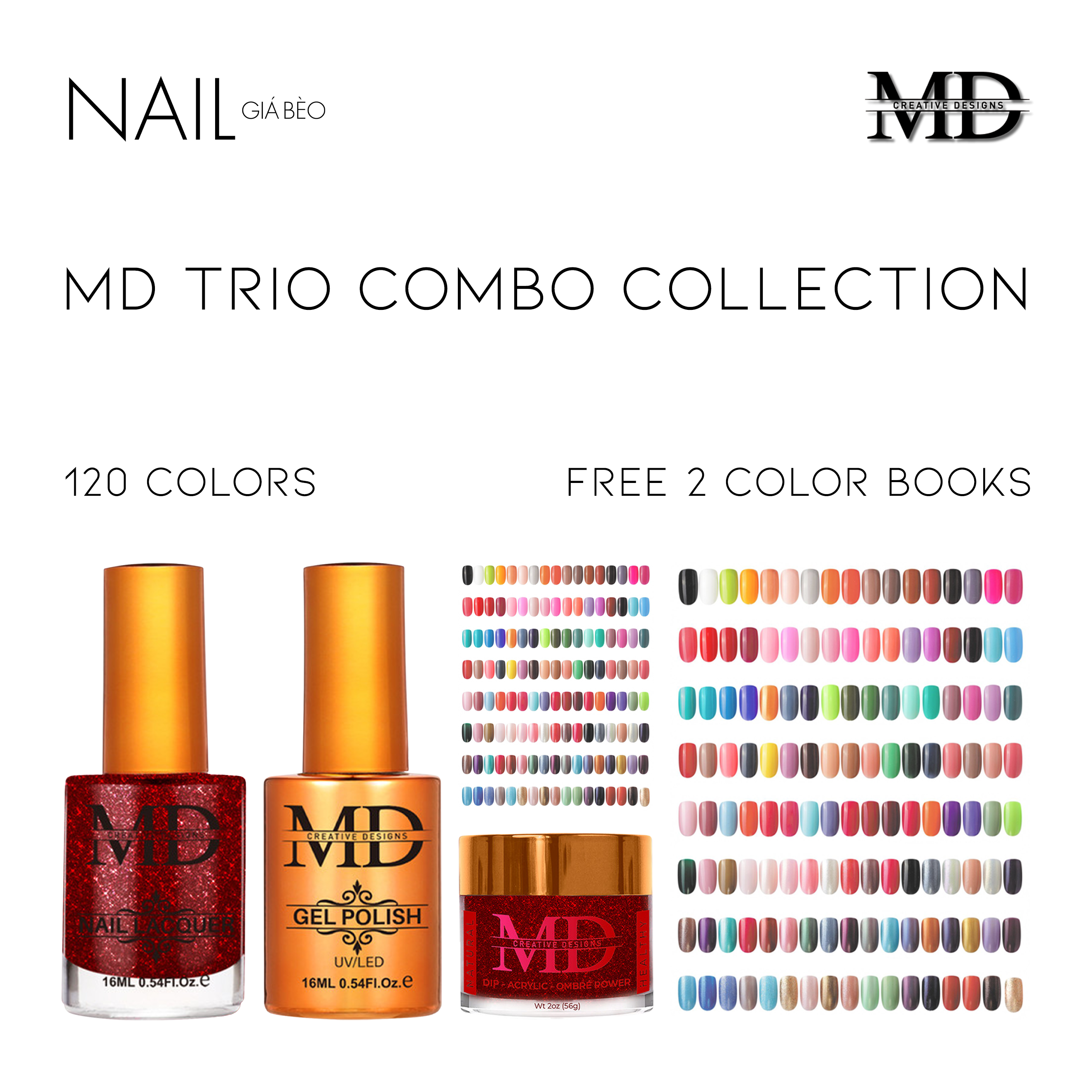 MD TRIO Combo Collection 120 colors - Free 2 Color Books